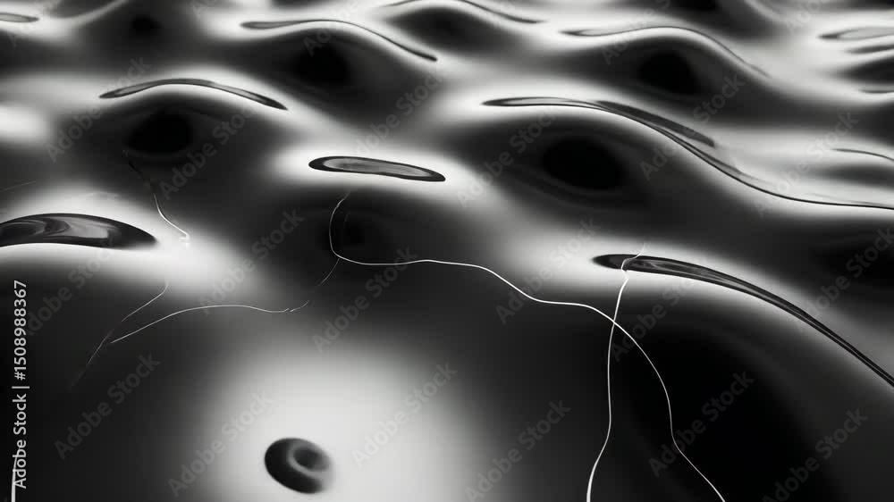 Poster abstract black wave pattern with dynamic lines and motion effect in modern visual art design