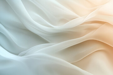 Obraz premium Elegant white and beige abstract backdrop with soft flowing fabric