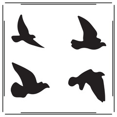 Flying Bird Silhouettes SVG – Minimalist Bird Clipart , Tattoos, Wall Art, Wildlife Logos, and Digital Designs

