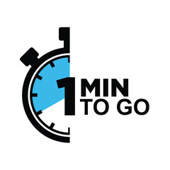 1 min to go last countdown icon. Countdown left days banner. count time vector icon illustration