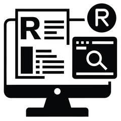 Data Analyst element isolated R programming screen on white background