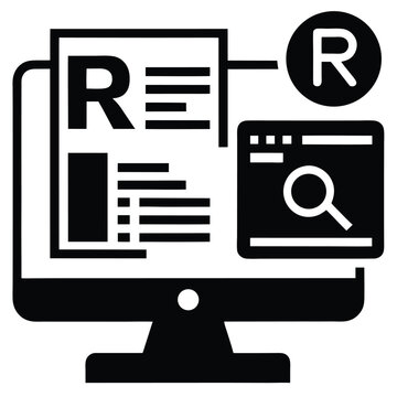 Data Analyst element isolated R programming screen on white background