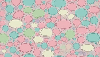 seamless pastel speech bubble wallpaper pattern background repeat