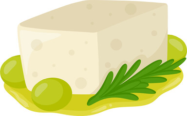 illustration feta cheese