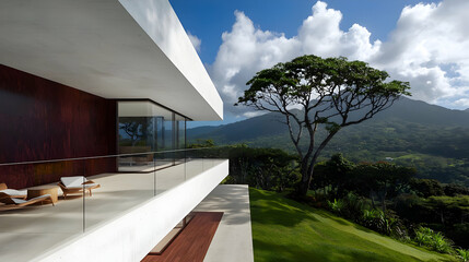 Modern Concrete House With Mountain View