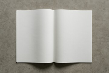 Flatlay Open Magazine on Concrete Background