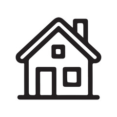 House linear icon with editable stroke silhouette vector illustration on white background