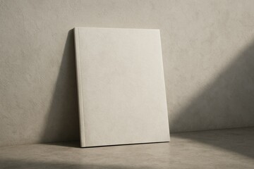 Closed Softcover Book Leaning on Wall with Shadow