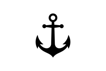 Silhouette of a classic nautical anchor