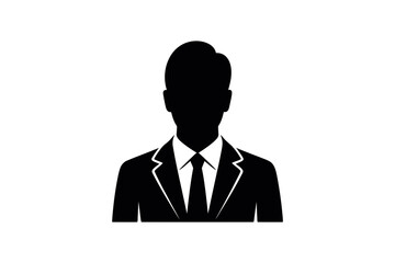 Silhouette of a man in a suit and a tie