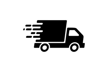 Black delivery truck with motion effect