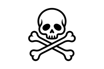 Skull and crossbones simple black design