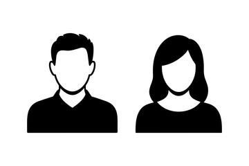 Man and woman avatar profile silhouettes