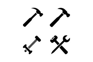 Assortment of black and white tool icons