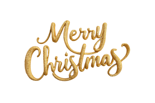 PNG Golden script merry christmas text on black background for festive design