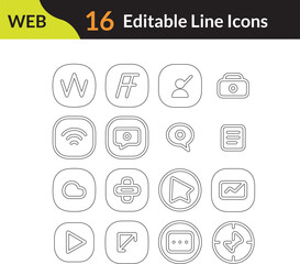 Fototapeta premium Thin Line Web Icons Collection – SEO, UI, Mobile Ready.