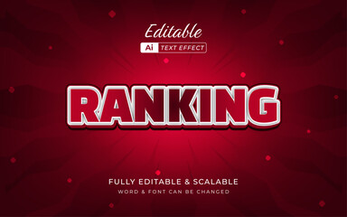 RANKING 3d text effect design. fully editable and scalable