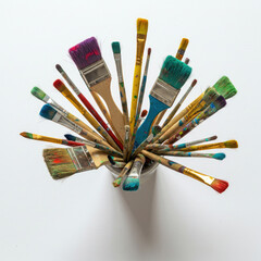 Obraz premium set of paint brushes on white back ground