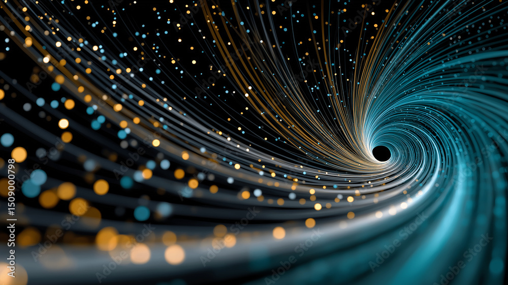 Canvas Prints abstract swirl of light: a mesmerizing digital artwork of swirling lines and particles, forming a vo