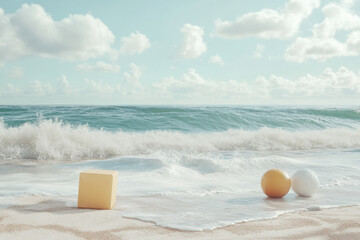 Hyperrealistic CGI beach scene