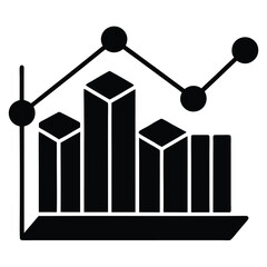 data analyst element isolated time series data on white background