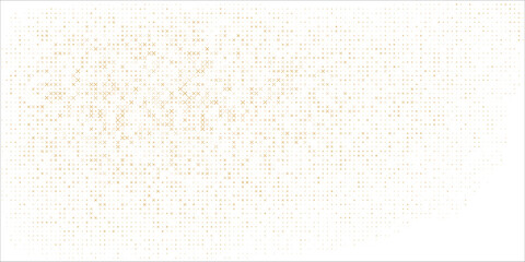 Gold falling down confetti background. Repeated golden dotted glitter pattern. Yellow, orange and golden dots wallpaper.