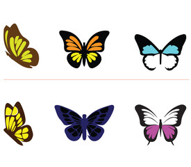 Butterfly Group Vector Image