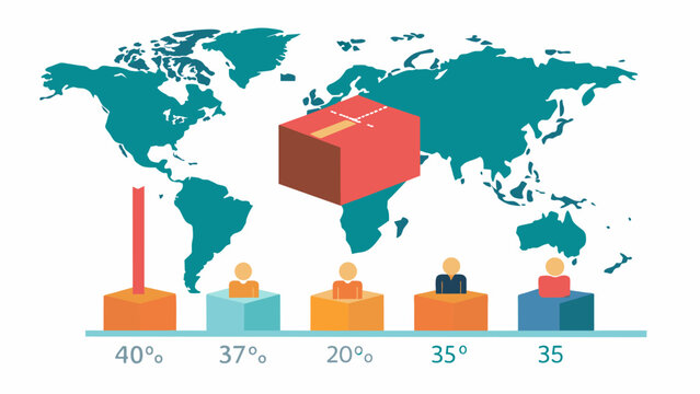 A box and whisker plot depicting the distribution of age groups a international tourists in a specific country.. Vector illustration