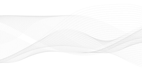Abstract grey smooth element wavy modern curve lines on transparent background. Digital frequency track equalizer. Abstract frequency sound wave lines, twisted curve lines and technology background.