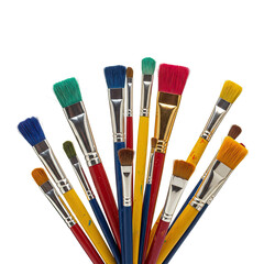 Fototapeta premium set of paint brushes on white back ground