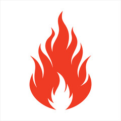 Fire flame icon in white background