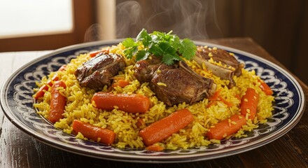 Savory Lamb and Carrot Rice Plate Aromatic and Appealing A Delicious Main Dish