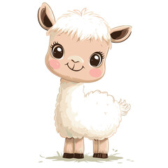 Fototapeta premium cute little lama childish isolated vector illustration