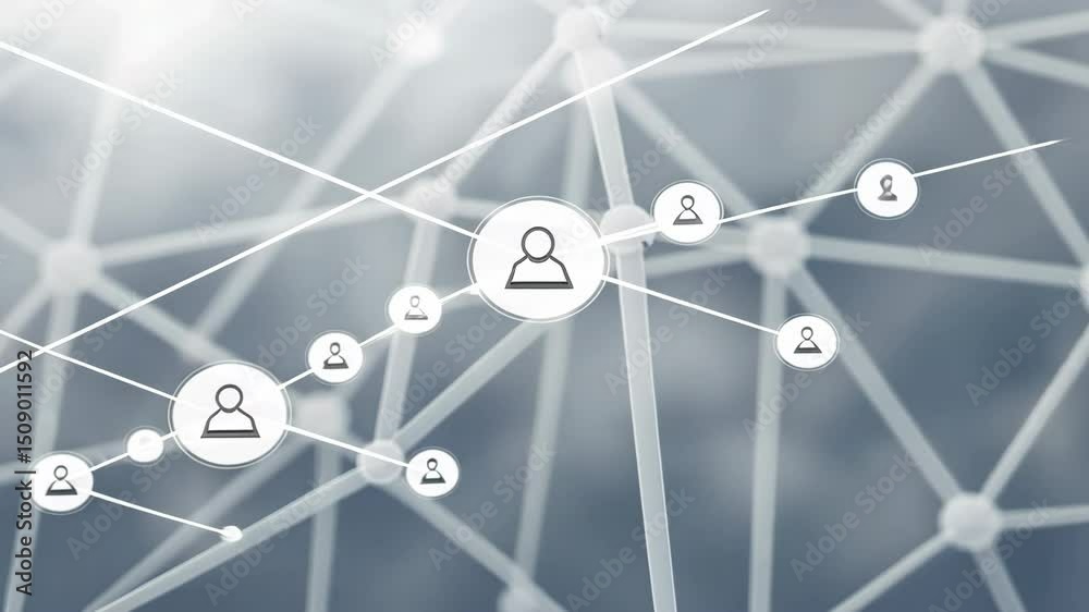 Poster abstract connection concept with user icon in a modern digital network environment