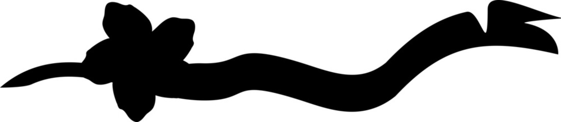 Black Curved Floral Line