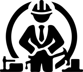 sketch vector illustration silhouette design icon logo symbol construction company house building