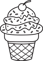 Cute Kawaii Desserts Coloring Pages – Adorable Sweet Treats, Fun & Easy Donut, Cake & Ice Cream Designs for Kids & Adults, Printable PDF