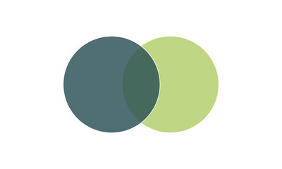 Venn diagram chart vector template two circle color style for presentation, start up project, business strategy, theory basic operation, infographic, logic eps 10. Vector Illustration  .  