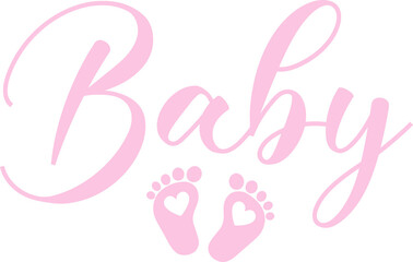 Baby typography design on plain white transparent isolated background for card, shirt, hoodie, sweatshirt, apparel, tag, mug, icon, poster or badge