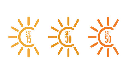 sunscreen sun protect logo design set collection