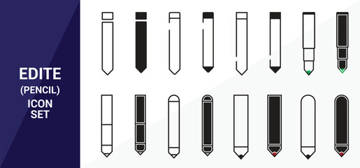 Edite pencil icon design for ui and app