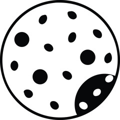 Bitten dotted cookie icon shows a missing piece, revealing more dots on this treat