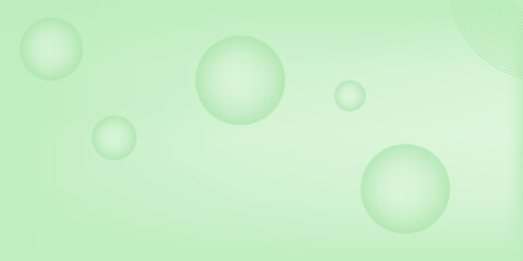 Minimalist soft Abstract Background in Gradient green and white Tones with Circles. Circle effect style geometri