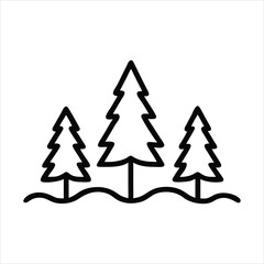 Misty Forest With Tall Trees  Nature Tree Silhouette Vector