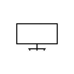 Modern television displays content on minimalist stand alone scene