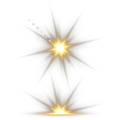 Warm shimmer blends gently across light source. Vector light leak creates dreamy summer ambiance. Golden flare effect suits headers and web banners.