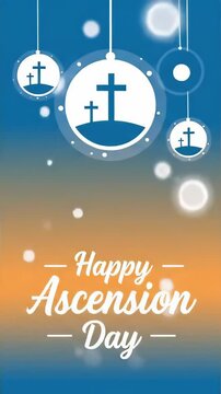 Ascension day lettering vector. suitable for card or banner. Happy Ascension day concept. Resurrection of Jesus. Happy Ascension Day. holiday greeting card concept.