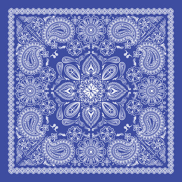 Blue bandana print vect&ouml;r  design 