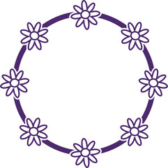 Flower wreath clip art design on plain white transparent isolated background for card, shirt, hoodie, sweatshirt, apparel, tag, mug, icon, poster or badge