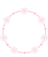 Flower wreath clip art design on plain white transparent isolated background for card, shirt, hoodie, sweatshirt, apparel, tag, mug, icon, poster or badge